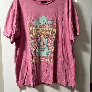 Pink Cowboy Graphic T-Shirt